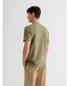 T-shirt col rond en jersey vert olive