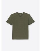 Supima kaki katoenen t-shirt met v-hals
