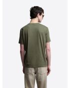 Supima kaki katoenen t-shirt met v-hals