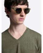 Supima kaki katoenen t-shirt met v-hals