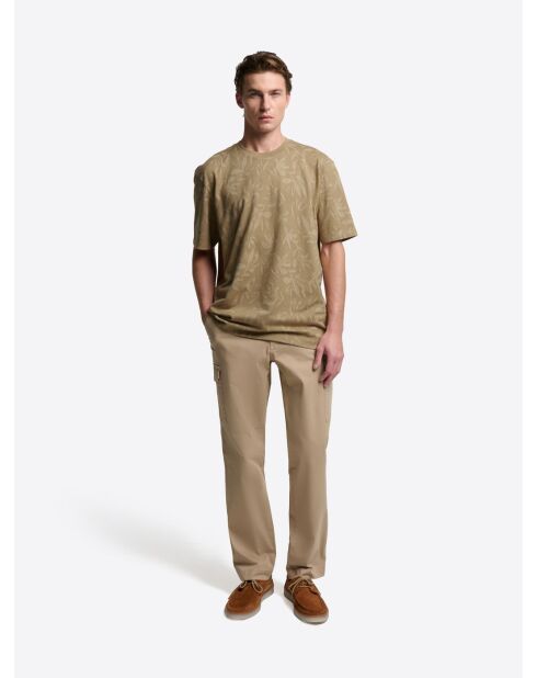 T-shirt col rond regular noisette