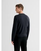 T-shirt manches longues en laine Mérinos noir