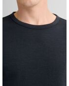 T-shirt manches longues en laine Mérinos noir