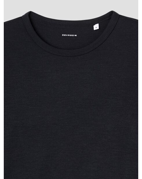 T-shirt manches longues en laine Mérinos noir