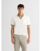 Polo col ouvert gauffré blanc neige