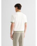 Polo col ouvert gauffré blanc neige