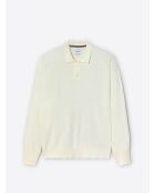 Sneeuwwitte polotrui met knopen van gecertificeerd viscose
