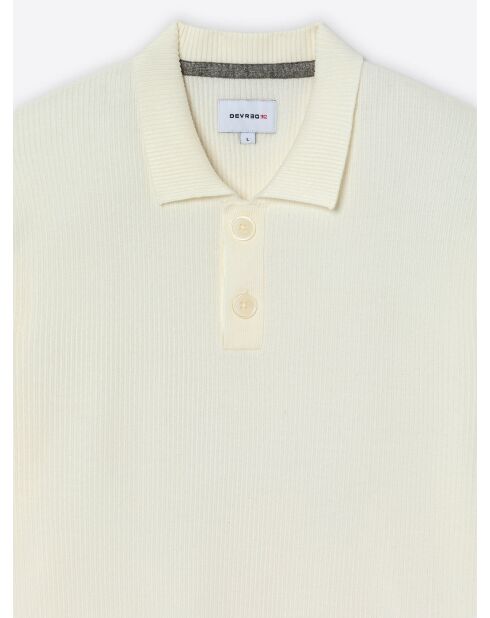 Sneeuwwitte polotrui met knopen van gecertificeerd viscose
