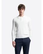 Sneeuwwitte polotrui met knopen van gecertificeerd viscose