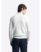 Sneeuwwitte polotrui met knopen van gecertificeerd viscose