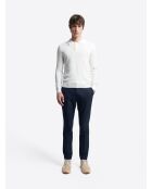 Sneeuwwitte polotrui met knopen van gecertificeerd viscose