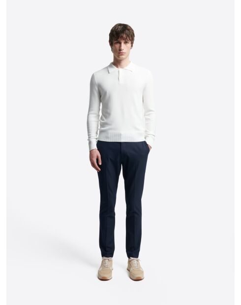 Sneeuwwitte polotrui met knopen van gecertificeerd viscose