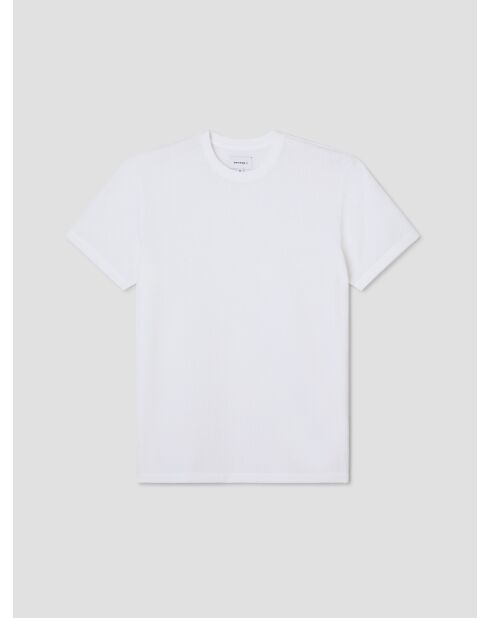 T-shirt col rond en jersey blanc neige