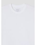 T-shirt col rond en jersey blanc neige
