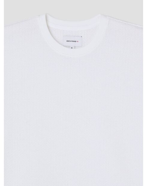 T-shirt col rond en jersey blanc neige