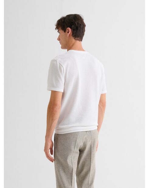 T-shirt col rond en jersey blanc neige