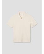 Polo col ouvert gauffré blanc neige