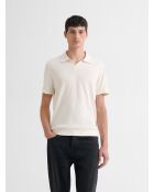Polo col ouvert gauffré blanc neige