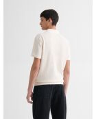 Polo col ouvert gauffré blanc neige