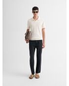 Polo col ouvert gauffré blanc neige