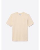 T-shirt col rond en coton beige 2