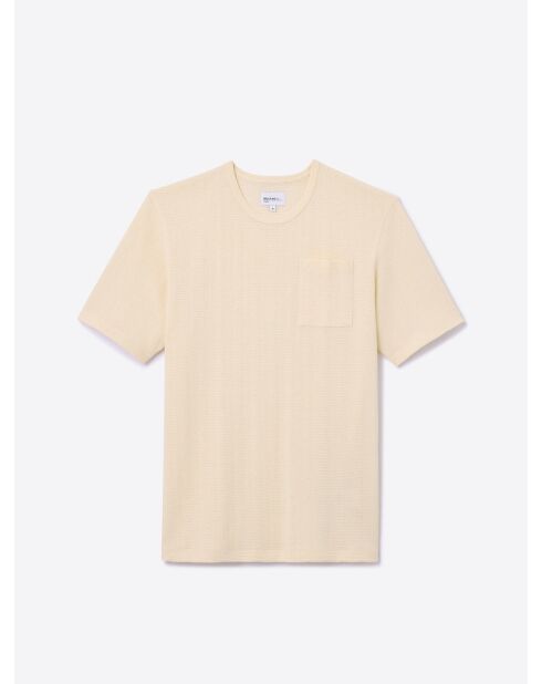 T-shirt col rond en coton beige 2