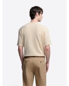 T-shirt col rond en coton beige 2