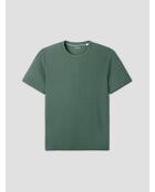 T-shirt col rond touché crêpe vert