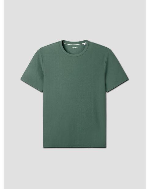 T-shirt col rond touché crêpe vert