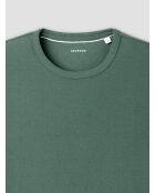 T-shirt col rond touché crêpe vert