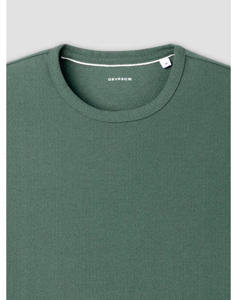 T-shirt col rond touché crêpe vert