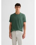 T-shirt col rond touché crêpe vert