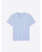 T-shirt col V Supima bleu ciel 2
