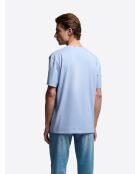 T-shirt col V Supima bleu ciel 2