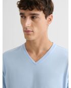 T-shirt col V Supima bleu ciel 2