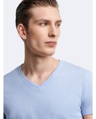 T-shirt col V Supima bleu ciel 2