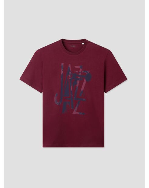 T-shirt col rond en coton bourgogne
