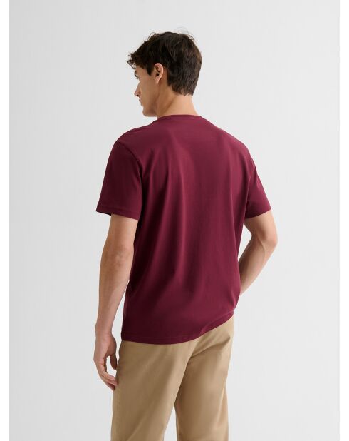 T-shirt col rond en coton bourgogne