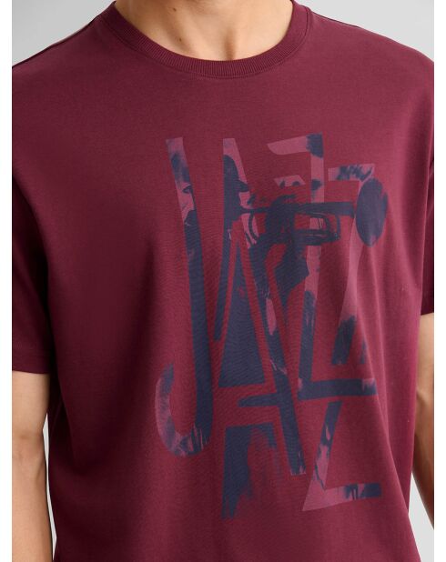 T-shirt col rond en coton bourgogne