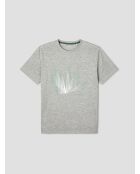 T-shirt col rond imprimé gris clair