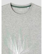 T-shirt col rond imprimé gris clair
