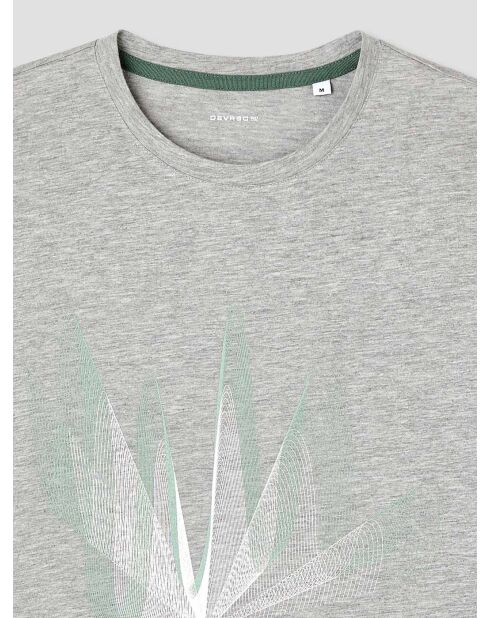 T-shirt col rond imprimé gris clair