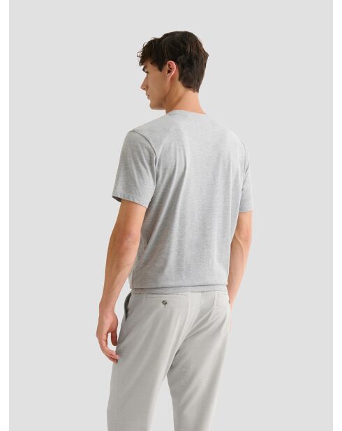 T-shirt col rond imprimé gris clair