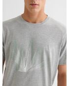 T-shirt col rond imprimé gris clair