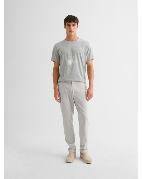 T-shirt col rond imprimé gris clair
