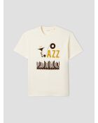 T-shirt col rond en coton ivoire