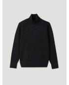 Maglia a collo alto nera in lana e cashmere