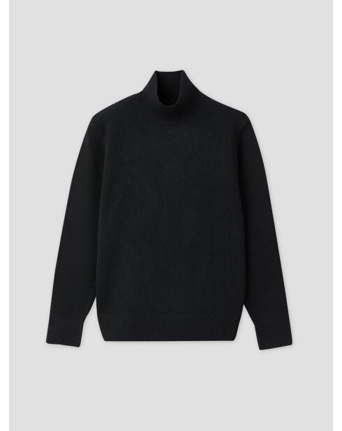 Maglia a collo alto nera in lana e cashmere