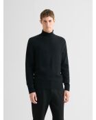 Maglia a collo alto nera in lana e cashmere
