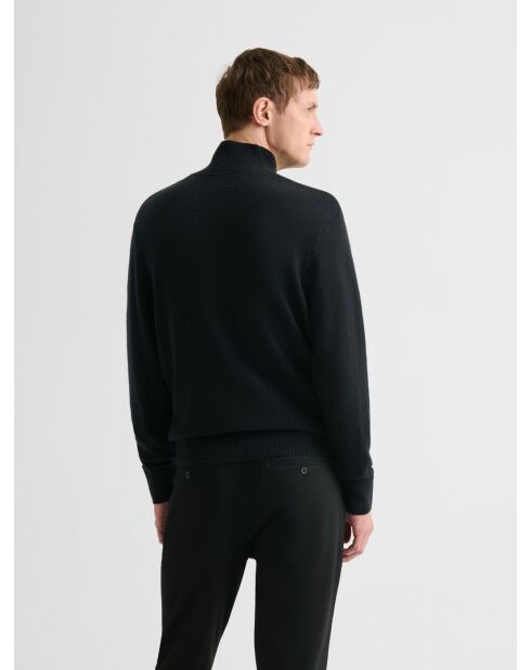 Maglia a collo alto nera in lana e cashmere